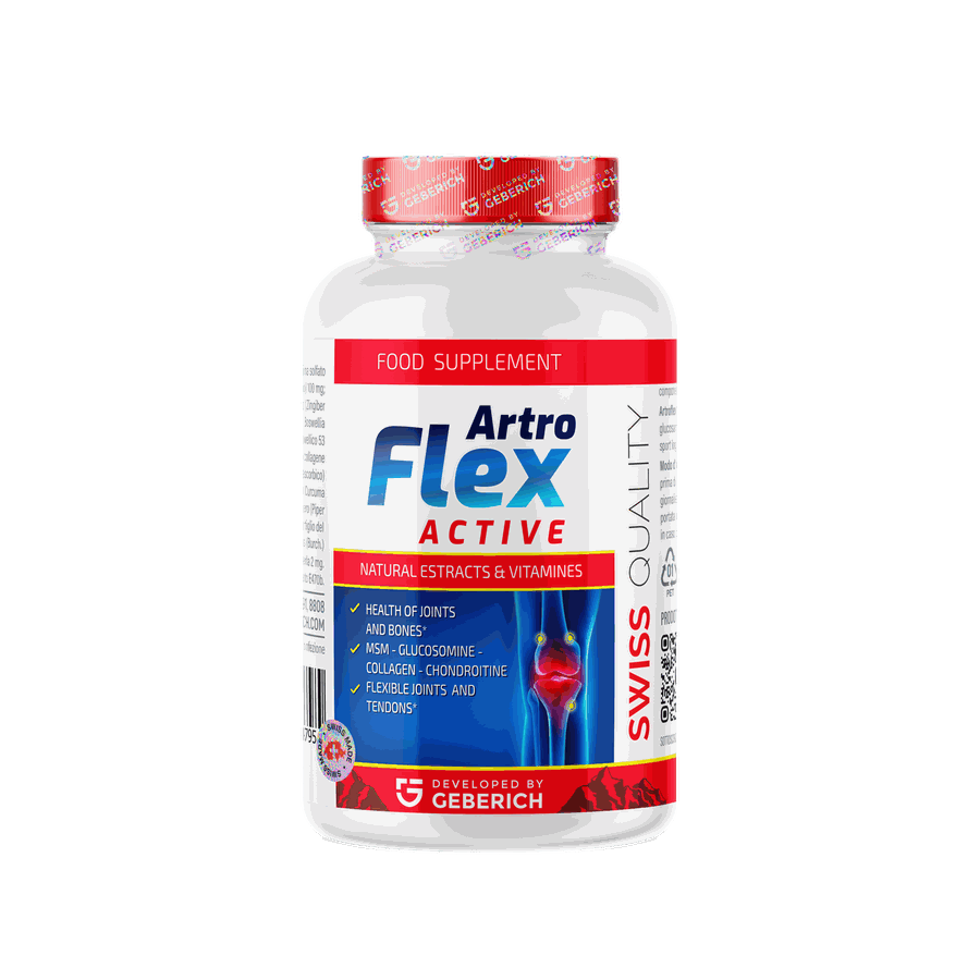 Artroflex Active — Dose mit rotem Schraubverschluss und Kapseln