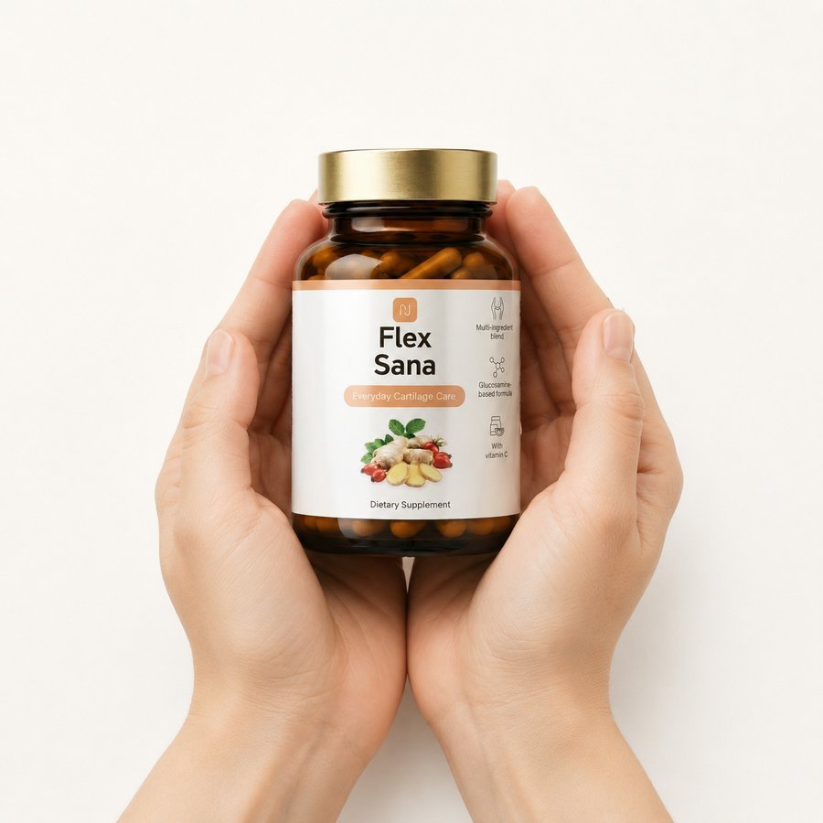 Flex Sana — braune Dose mit Kapseln