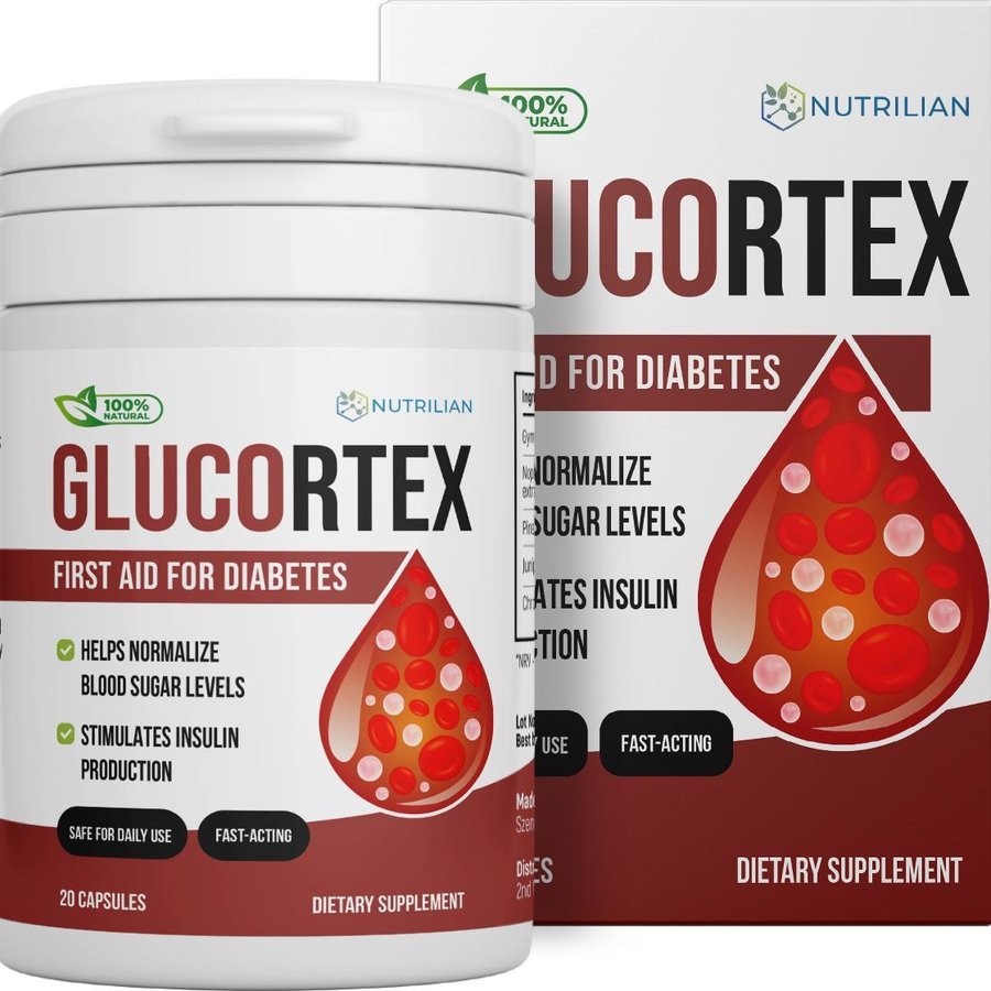 Glucortex — Dose und Faltschachtel mit 20 Kapseln