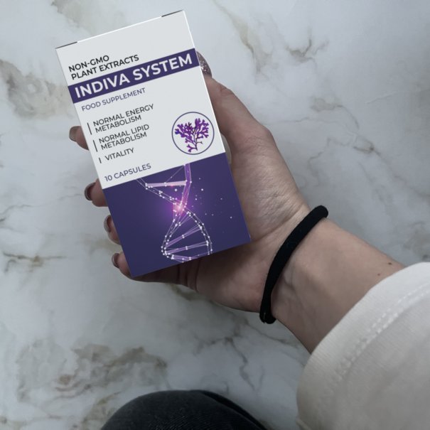 Indiva System — Faltschachtel und Dose mit 10 Kapseln, Non-GMO Plant Extracts