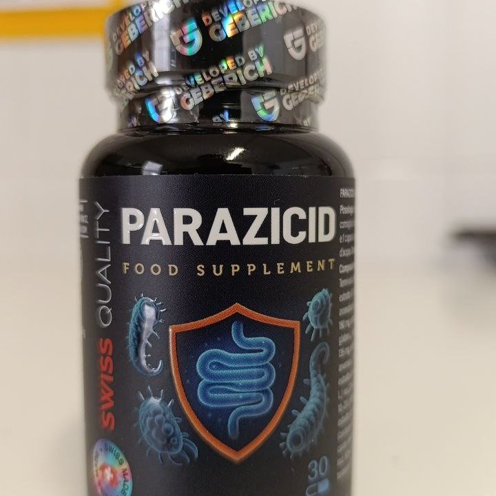Parazicid — schwarze Dose mit 30 Kapseln