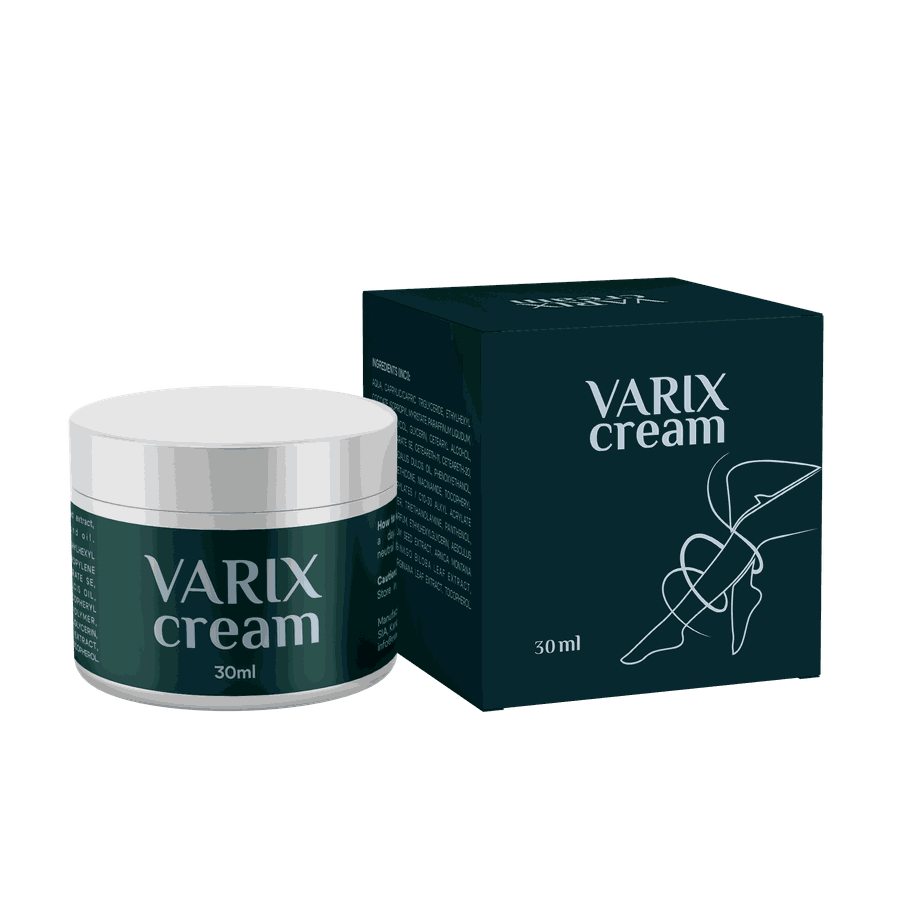 Varix Cream — Tiegel und Faltschachtel der Beincreme